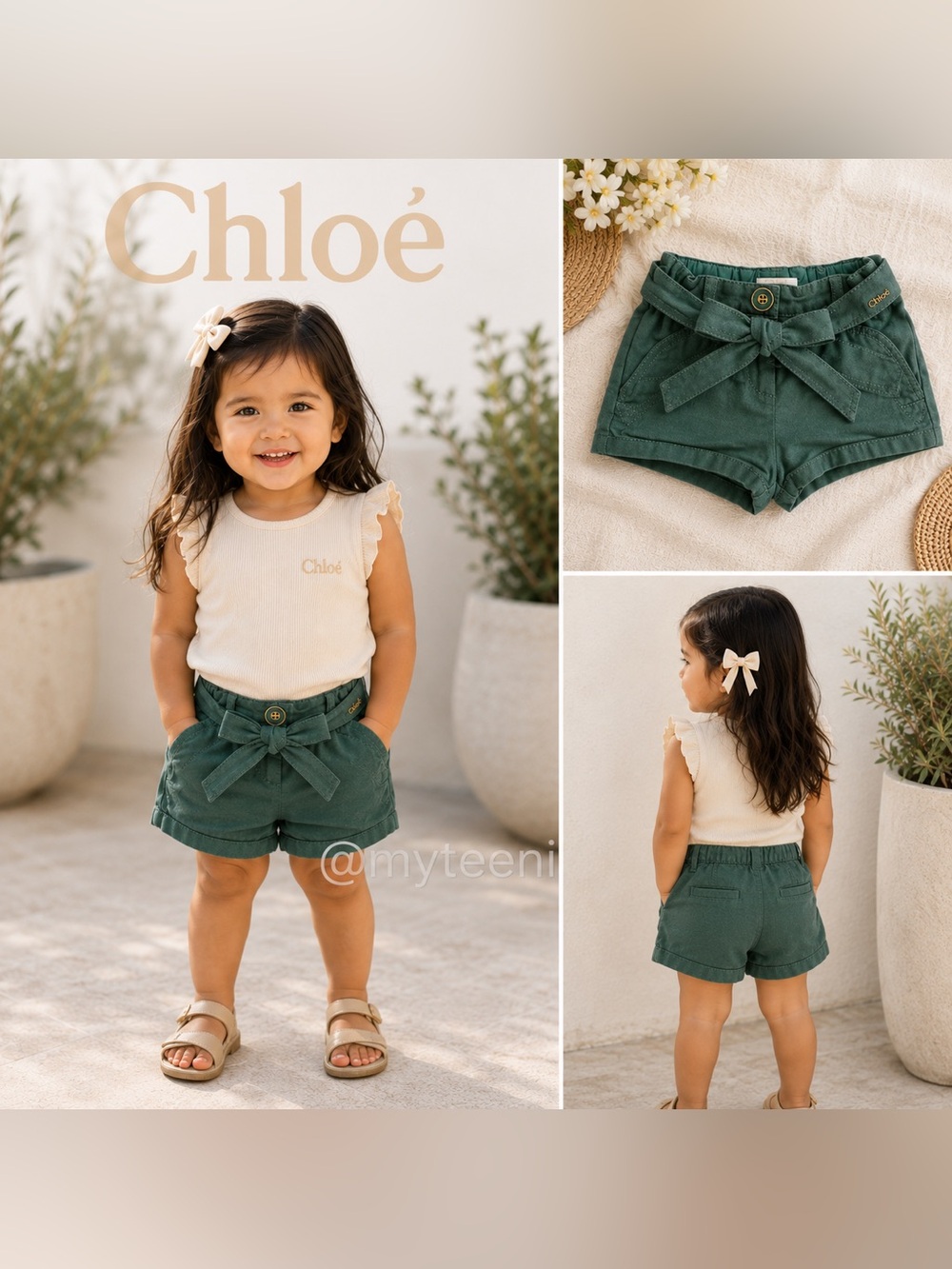 👧🏻💚 Chloe Kids’ Tie Front Shorts